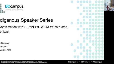 Thumbnail for Indigenous Speaker Series: A Conversation with TELŦIN TŦE WILNEW Instructor Ruth Lyall