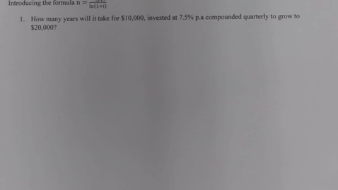 Thumbnail for MATH150 4 - 1 Finding n in compound interest (qs 1 to 4).avi