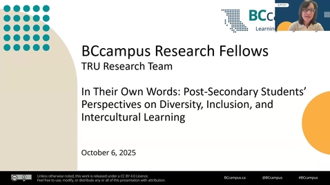 Thumbnail for In Their Own Words: Post-Secondary Students' Perspectives on Diversity, Inclusion and Intercultural Learning (Panel Discussion)