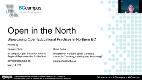 Thumbnail for Open in the North: A Showcase of Open Educational Practices in Northern B.C. (March 4, 2021)