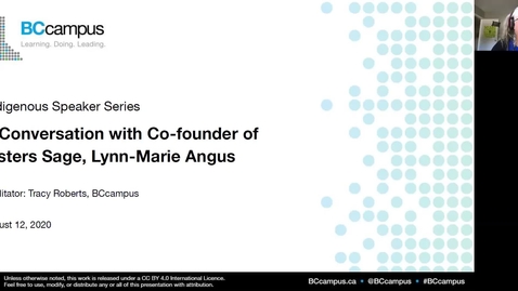 Thumbnail for Indigenous Speaker Series: A Conversation with co-founder of Sisters Sage, Lynn-Marie Angus (Aug 12, 2020)