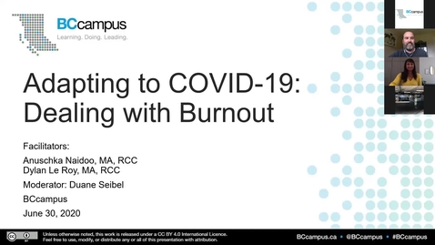 Thumbnail for Adapting to COVID-19: Dealing with Burnout (June 30, 2020)