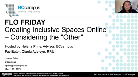Thumbnail for FLO Friday: Creating Inclusive Spaces Online - Considering the &quot;Other&quot; (March 12, 2021)