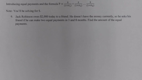 Thumbnail for MATH150 1 - 5 Equal payments (q9)