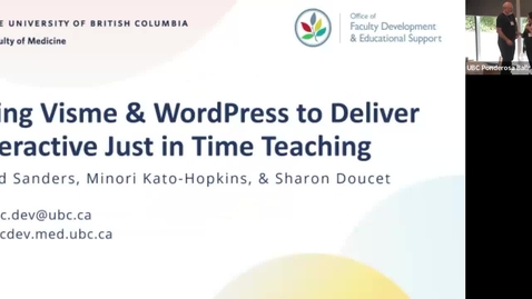 Thumbnail for 5. David Sanders, Sharon Doucet, Minori Kato-Hopkins | Using Visme &amp; WordPress to Deliver Interactive Just in Time Teaching (2025 ETUG Spring Workshop)