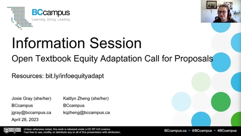 Thumbnail for Open Textbook Equity Adaptation Call for Proposals Information Session (April 28, 2023)
