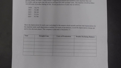 Thumbnail for ACCT2 1 - 1A Depreciation Methods Straight Line