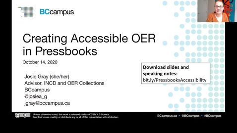 Thumbnail for Creating Accessible OER in Pressbooks (October 14, 2020)