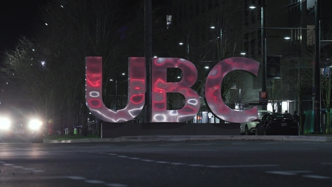 Thumbnail for Ublvd and Wesbrook Mall UBC Sign at Night 02