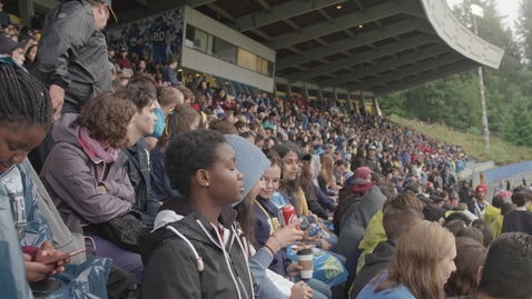 Thumbnail for Fans sitting on bleachers of Thunderbird Stadium